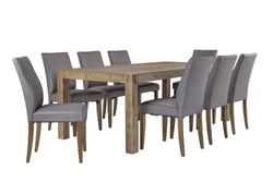 Levanto 9 Piece Dining Suite : Silver Brown